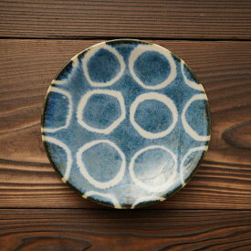 百丸 取り皿 14cm ブラッシュブルー プレート 小皿 和食器 日本製 美濃焼 おしゃれ かわいい 筆青