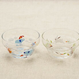 つよいこボール かくれんぼ ぞう/うさぎ 箱入り 日本製 口部強化 デザートグラス ゾウ ウサギ アデリア ガラス食器 子ども食器 おしゃれ