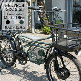 電動自転車 ペルテック PELTECH GRC-515L 8Ah 12Ah 20インチ eカーゴバイク 電動アシスト自転車 eバイク アウトドア 子供乗せ 後ろ ミニベロ 外装7段 完全組立