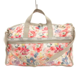 【中古】レスポートサック LesportSAC ボストンバッグ 旅行かばん ショルダー 2WAY 花柄 ポーチ付き ピンク レディース 【ベクトル 古着】 260515
