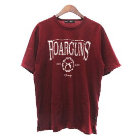 【中古】roarguns ロアーギャング Tシャツ カットソー 半袖 コットン クラック プリント 赤 レッド 2 M位 メンズ 【ベクトル 古着】 231002