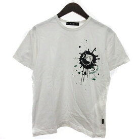 【中古】ロアーガンズ ROARGUNS INK PRINT TEE Tシャツ 半袖 インクペイント プリント ラインストーン ホワイト 白 2 M位 メンズ 【ベクトル 古着】 240105