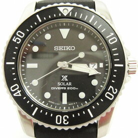 【中古】セイコー SEIKO 美品 PROSPEX ダイバーズキューバ 200m ソーラー 腕時計 アナログ 3針 デイト V147-0CS0 文字盤黒 ブラック ウォッチ メンズ 【ベクトル 古着】 250711