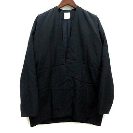 【中古】トゥジュー TOUJOURS キュプラ コットン CUPRA COTTON PADDED カーディガン 中綿 カバーオール ジャケット ネイビー 紺 2 レディース 【ベクトル 古着】 231220