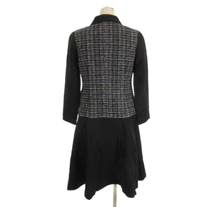 楽天市場】【中古】ルネ Rene ツイードコート ロング フレア ネイビー  