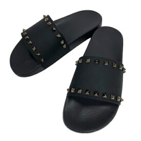 【中古】未使用品 ヴァレンティノ ガラヴァーニ VALENTINO GARAVANI TY2S0873 ROCKSTUD SLIDE シャワーサンダル ロックスタッズ 装飾 40 紺 ネイビー メンズ 【ベクトル 古着】 230609