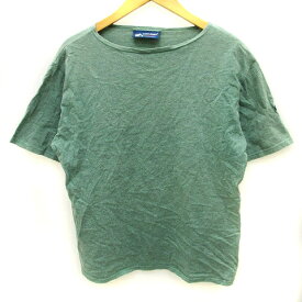 【中古】セントジェームス SAINT JAMES Tシャツ 半袖 ワンポイント ロゴ コットン 緑系 グリーン系 USA40 XL位 トップス ■GY01 レディース 【ベクトル 古着】 240125