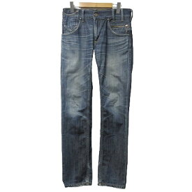 【中古】リーバイス Levi's デニムパンツ 513 ジーンズ スキニー ダメージ加工 W32 L32 紺 ネイビー ■GY01 X メンズ 【ベクトル 古着】 240202