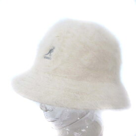 【中古】カンゴール KANGOL FURGORA CASUAL 3959BC バケットハット 帽子 シャギー ロゴ 刺繍 アンゴラ ホワイト 白 XL ■GY18 メンズ レディース 【ベクトル 古着】 240311