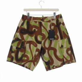 【中古】未使用品 ディースクエアード DSQUARED2 タグ付き Cargo Boxer Short カーゴボクサーショーツ ショートパンツ イージー 総柄 ボタンフライ S74MU0698 /KH 茶 ブラウン 46 M ■GY29 メンズ 【ベクトル 古着】 240530