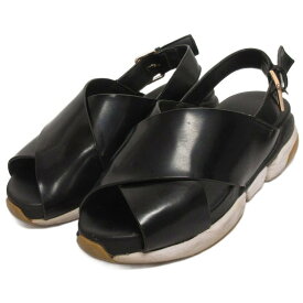 【中古】クラネ CLANE × ORPHIC クロスデザインサンダル バックストラップ 黒 ブラック L5 23-23.5cm位 レディース 【ベクトル 古着】 250905