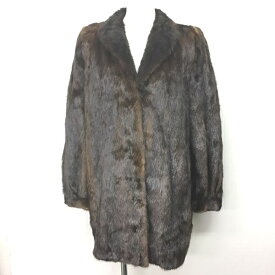 【中古】MG Sable FUR 美品 ミンクファー コート ジャケット ロング 毛皮 ショールカラー リアルファー 茶 ブラウン 系 13号 IBS89 1118 レディース 【ベクトル 古着】 201127 ベクトルプレミアム店