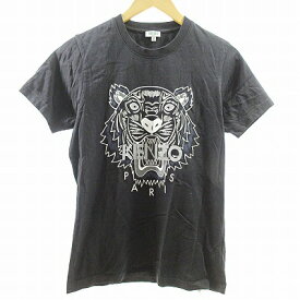 【中古】ケンゾー KENZO F855TS05044Y1 Tシャツ カットソー 半袖 タイガー プリント ロゴ ブラック 黒 XS 1117 メンズ 【ベクトル 古着】 231117