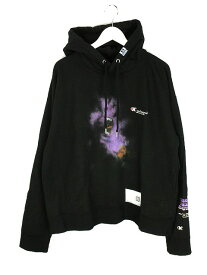 【中古】ミハラヤスヒロ MIHARA YASUHIRO 23SS printed hoodie 2 A10HD722 プリンテッド フーディー 2 パーカー 46 ブラック プリント 長袖 トップス メンズ 【ベクトル 古着】 240223