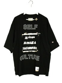 【中古】Maison MIHARA YASUHIRO メゾンミハラヤスヒロ SELF CULTURE LOGO T-SHIRT A09TS703 ブラック 48 プリント 半袖 カットソー トップス メンズ 【ベクトル 古着】 240408