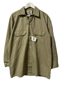 【中古】未使用品 ディッキーズ Dickies ワークシャツ 長袖 M サンドベージュ トップス メンズ 【ベクトル 古着】 240422