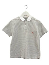 【中古】ダントン DANTON ボーダー 半袖 ポロシャツ 34 グレー トップス レディース 【ベクトル 古着】 250707