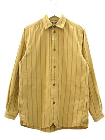 【中古】フランクリーダー FRANK LEDER STRIPED COTTON SHIRT JACKET WITH SIDE POCKET 2022SS イエロー XS ストライプドコットンサイドポケット付きシャツジャケット メンズ 【ベクトル 古着】 250723
