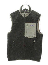 【中古】パタゴニア Patagonia CLASSIC RETRO-X VEST クラシック レトロX ボア ベスト 23047FA12 フリース S 黒 ブラック ジップアップ トップス メンズ 【ベクトル 古着】 260123
