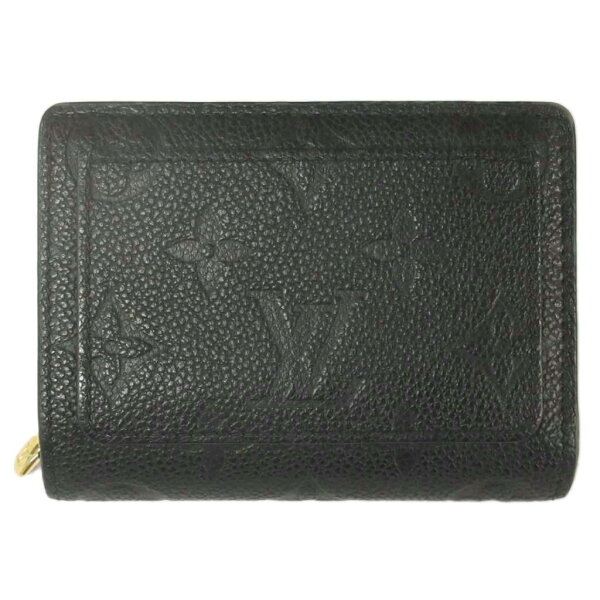 【中古】ルイヴィトン LOUIS VUITTON ポルトフォイユ・クレア モノグラム・アンプラント ノワール 黒 レザー ミニ財布 ☆AA★ レディース 【ベクトル 古着】 260908
