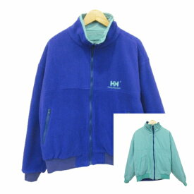 【中古】ヘリーハンセン HELLY HANSEN 90s リバーシブル ブルゾン ボア ワンポイント L バイカラー ■U90 メンズ 【ベクトル 古着】 240210