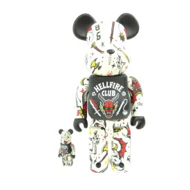 【中古】未使用品 ベアブリック BE@RBRICK Stranger Things HELLFIRE CLUB 400%&100% ストレンジャーシングス ヘルフアィア 人形 フィギュア クマ 白 ホワイト 【ベクトル 古着】 240409