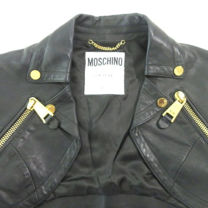 楽天市場】【中古】モスキーノ MOSCHINO 美品 レザー ジャケット 