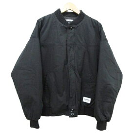 【中古】ネイバーフッド NEIGHBORHOOD 美品 23AW ダービータイプ ジャケット DERBY-TYPE JACKET ロゴ アウター 232SPNH-JKM01 厚手 Mサイズ 黒 ブラック メンズ 【ベクトル 古着】 240530