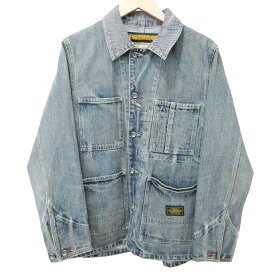 【中古】ネイバーフッド NEIGHBORHOOD 美品 18ss サベージカバーオール SAVAGE COVERALL デニムジャケット ヴィンテージ加工 181DCNH-JKM02 S 青 ブルー メンズ 【ベクトル 古着】 240529