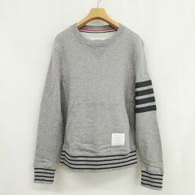 【中古】トムブラウン THOM BROWNE MJT001AW6308 Crewneck sweat 4BAR 4ライン クルーネック スウェット シャツ トレーナー 美品 0 グレー メンズ 【ベクトル 古着】 240319