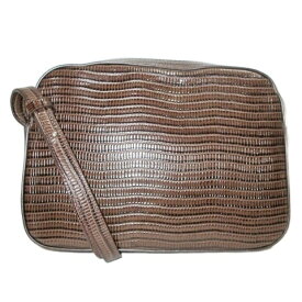 【中古】NOTHING WRITTEN ナッシングリトゥン Lizard post mini bag ミニ ショルダーバッグ レザー 型押し 肩掛け 斜め掛け 鞄 茶 ブラウン /X レディース 【ベクトル 古着】 251002