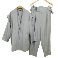 【中古】一杢 Ichimoku 門 着物スーツ 和装 セットアップ 美品 M グレー メンズ 【ベクトル 古着】 260908