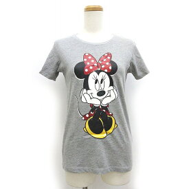 【中古】ユニクロ UNIQLO × ディズニー Disney Tシャツ ミニープリント グリッター 半袖 M 灰色 グレー /Z レディース 【ベクトル 古着】 220701