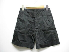 【中古】フェリシモ Live in comfort ストレッチ ショート パンツ 58-87 黒 ブラック ジッパーフライ レディース 【ベクトル 古着】 200413 ベクトルプレミアム店