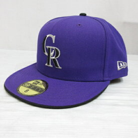 【中古】未使用品 ニューエラ NEW ERA 59FIFTY 5950 MLB コロラド ロッキーズ ベースボール キャップ 帽子 8 63.5cm 紫 パープル 正規品 メンズ 【ベクトル 古着】 240308