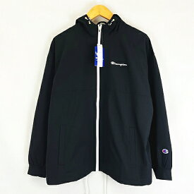 【中古】未使用品 チャンピオン CHAMPION クロスジャケット ジップフーデッドジャケット ロゴ 刺繍 プリント CW-XSC03-090 黒 ブラック M レディース 【ベクトル 古着】 230326