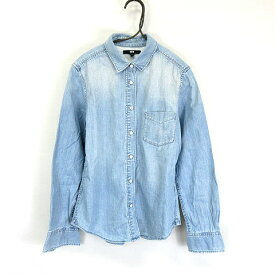 【中古】ユニクロ UNIQLO デニムシャツ 長袖 231-164505 インディゴ S レディース 【ベクトル 古着】 230713