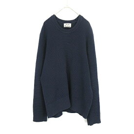 【中古】アクネ ストゥディオズ Acne Studios CUSCO SM BUBBLE SS14 ワッフル編み クルーネック ニット セーター 長袖 紺 ネイビー S メンズ 【ベクトル 古着】 240407