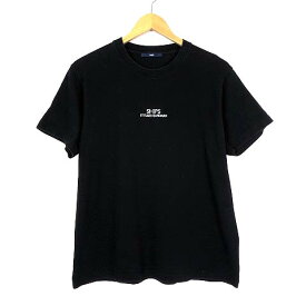 【中古】シップス SHIPS Tシャツ ロゴ 刺繍 クルーネック 半袖 M 黒 ブラック メンズ 【ベクトル 古着】 240328