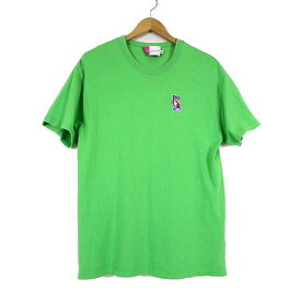 【中古】メゾンキツネ MAISON KITSUNE ACIDE Tシャツ カットソー クルーネック 半袖 ロゴ ビッグシルエット XS ライトグリーン 緑 国内正規品 メンズ 【ベクトル 古着】 240328
