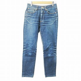 【中古】アーペーセー A.P.C. JEAN DROIT デニムパンツ ジーンズ ジーパン ストレッチ スキニー ひげ加工 インディゴ 24 0214 レディース 【ベクトル 古着】 240214