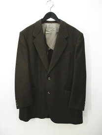 【中古】ギラロッシュ Guy Laroche チェック柄 テーラード ジャケット 茶系 ダークブラウン 背抜き ボタン メンズ 【ベクトル 古着】 240301