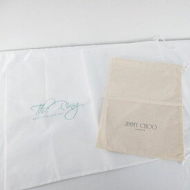 【中古】ジミーチュウ JIMMY CHOO The Ring 2枚セット 保存袋 巾着 白系 ホワイト ロゴ 文字 プリント その他 【ベクトル 古着】 240509