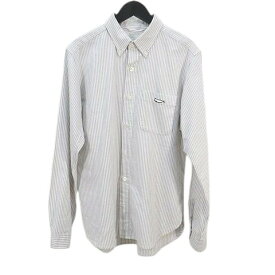 【中古】ナナミカ nanamica 長袖 シャツ S 白系 ホワイト ストライプ柄 ボタンダウン ワンポイント メンズ 【ベクトル 古着】 251228