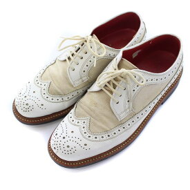 【中古】リーガル REGAL SHOE&CO ウイングチップ オックスフォードシューズ レザー キャンバス 切替 23.0cm 白 ホワイト ベージュ /KH ●D レディース 【ベクトル 古着】 220604