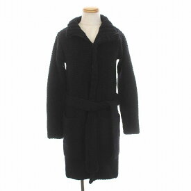 【中古】ジュンハシモト junhashimoto HAND MADE KNIT COAT ニットコート ロング ベルト付き ジップアップ アウター 1 S 黒 ブラック KNT007 /YM メンズ 【ベクトル 古着】 221128