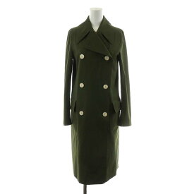 【中古】ハリスワーフロンドン HARRIS WHARF LONDON WOMEN D.B. MILITARY COAT LIGHT TECHNIC トレンチコート ロング丈 38 M カーキ /AN41 レディース 【ベクトル 古着】 230106