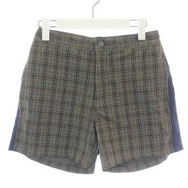 【中古】ミスタージェントルマン MR.GENTLEMAN ショートパンツ ハーフパンツ ジップフライ チェック M グレー /UY23 メンズ 【ベクトル 古着】 230508