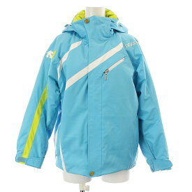 【中古】デサント DESCENTE 中綿ジャケット フード ジップアップ ロゴ 140cm 水色 ライトブルー /UY9 キッズ 【ベクトル 古着】 230516