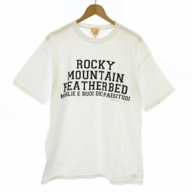 【中古】ロッキー マウンテン フェザーベッド Rocky Mountain FeatherBed JOY JUICE FRUIT OF THE LOOM Super Premium Tシャツ カットソー 半袖 ロゴプリント L 白 ホワイト /AT3 メンズ 【ベクトル 古着】 231003